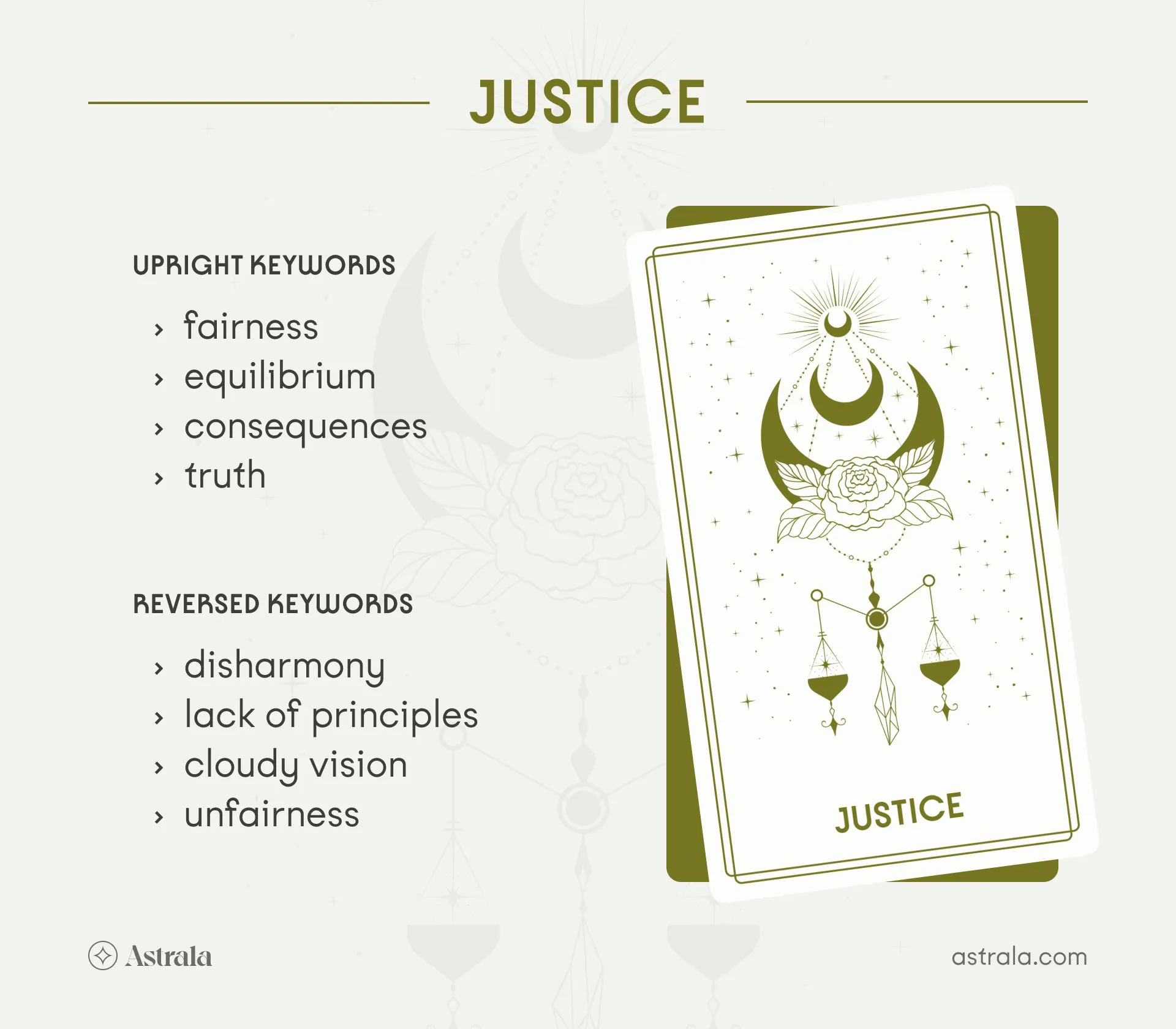 Discover Your Justice Tarot Card 11/2 Personality Meaning